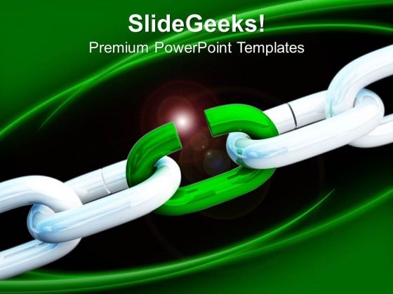 3d Illustration Of Broken Chain Concept PowerPoint Templates Ppt Backgrounds For Slides 0313