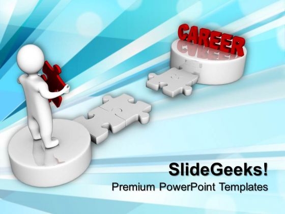 3d Man And Puzzle With Word Career Future PowerPoint Templates And PowerPoint Themes 1012