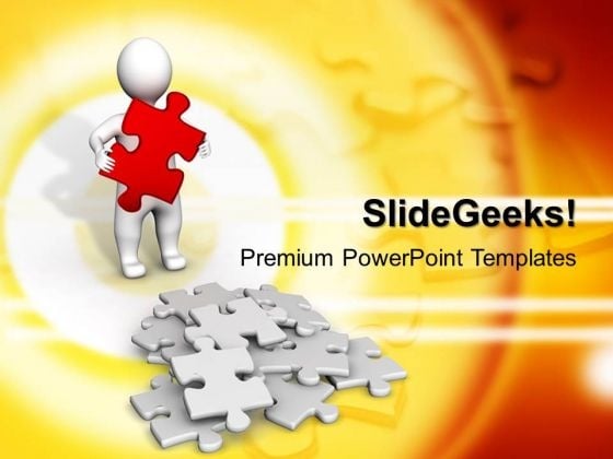 3d Man Carry A Red Puzzle Business PowerPoint Templates And PowerPoint Themes 1012 3d Man Carry A Red Puzzle Business PowerPoint Templates And PowerPoint Themes 1012