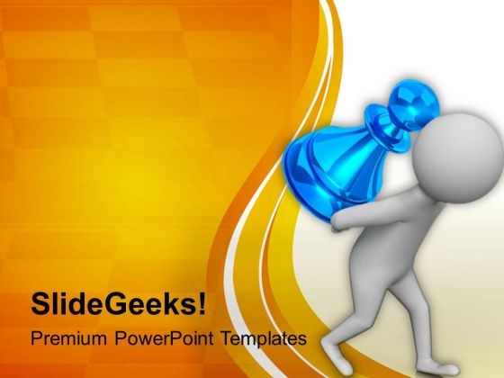 3d Man Carrying Chess Piece PowerPoint Templates Ppt Backgrounds For Slides 0813 3d Man Carrying Chess Piece PowerPoint Templates Ppt Backgrounds For Slides 0813