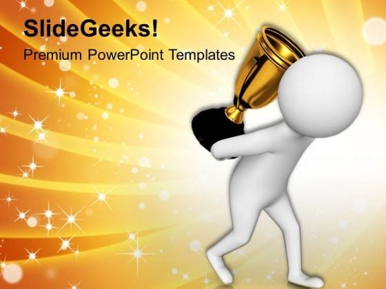 3d Man Carrying Troffy PowerPoint Templates Ppt Backgrounds For Slides 0813 3d Man Carrying Troffy PowerPoint Templates Ppt Backgrounds For Slides 0813