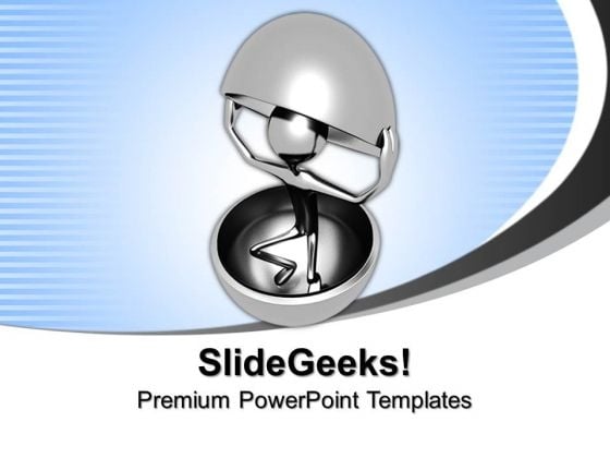 3d Man Coming Out From Shell PowerPoint Templates And PowerPoint Themes 1012 3d Man Coming Out From Shell PowerPoint Templates And PowerPoint Themes 1012
