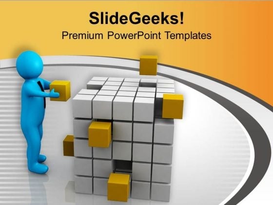 3d Man Fixing Yellow Cubes PowerPoint Templates Ppt Backgrounds For Slides 0713 3d Man Fixing Yellow Cubes PowerPoint Templates Ppt Backgrounds For Slides 0713