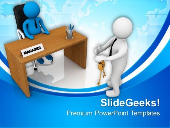 3d Man Giving Keys To Manager PowerPoint Templates Ppt Backgrounds For Slides 0813 3d Man Giving Keys To Manager PowerPoint Templates Ppt Backgrounds For Slides 0813