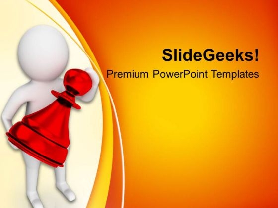 3d Man Holding Chess Pawn PowerPoint Templates Ppt Backgrounds For Slides 0813 3d Man Holding Chess Pawn PowerPoint Templates Ppt Backgrounds For Slides 0813