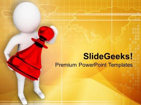 3d Man Holding Chess Piece PowerPoint Templates Ppt Backgrounds For Slides 0713 3d Man Holding Chess Piece PowerPoint Templates Ppt Backgrounds For Slides 0713