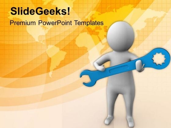 3d Man Holding Wrench PowerPoint Templates Ppt Backgrounds For Slides 0813 3d Man Holding Wrench PowerPoint Templates Ppt Backgrounds For Slides 0813
