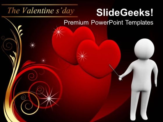 3d man pointing love hearts valentines powerpoint templates ppt valentines powerpoint template