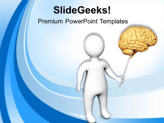 3d Man Pointing Towards Brain Medical PowerPoint Templates Ppt Backgrounds For Slides 0813 3d Man Pointing Towards Brain Medical PowerPoint Templates Ppt Backgrounds For Slides 0813