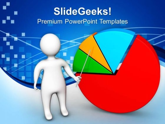 3d Man Presenting Business Chart PowerPoint Templates Ppt Backgrounds For Slides 0413
