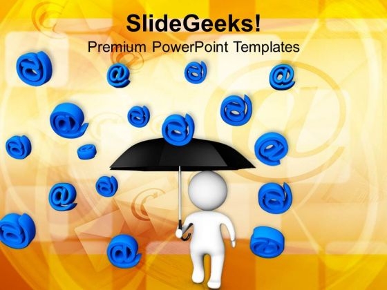 3d Man Under Umbrella Blue At Symbol PowerPoint Templates Ppt Backgrounds For Slides 0313 3d Man Under Umbrella Blue At Symbol PowerPoint Templates Ppt Backgrounds For Slides 0313