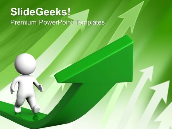 3d Man Walking On Growth Arrows PowerPoint Templates And PowerPoint Themes 0812 3d Man Walking On Growth Arrows PowerPoint Templates And PowerPoint Themes 0812