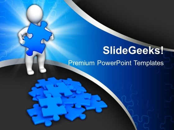 3d Man With Blue Puzzles PowerPoint Templates And PowerPoint Themes 1012 3d Man With Blue Puzzles PowerPoint Templates And PowerPoint Themes 1012