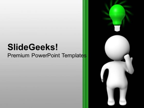 3d Man With Green Bulb Idea Education PowerPoint Templates Ppt Backgrounds For Slides 1112 3d Man With Green Bulb Idea Education PowerPoint Templates Ppt Backgrounds For Slides 1112