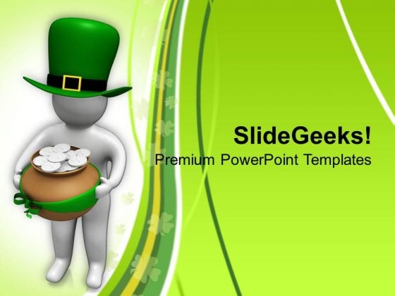3d Man With Hat And Gold Coins PowerPoint Templates Ppt Backgrounds For Slides 0313 3d Man With Hat And Gold Coins PowerPoint Templates Ppt Backgrounds For Slides 0313