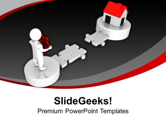 3d Man With Puzzle Way To Home PowerPoint Templates Ppt Backgrounds For Slides 0213 3d Man With Puzzle Way To Home PowerPoint Templates Ppt Backgrounds For Slides 0213