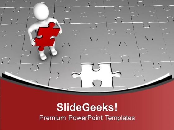 3d Man With Red Puzzle Business PowerPoint Templates Ppt Backgrounds For Slides 0413 3d Man With Red Puzzle Business PowerPoint Templates Ppt Backgrounds For Slides 0413