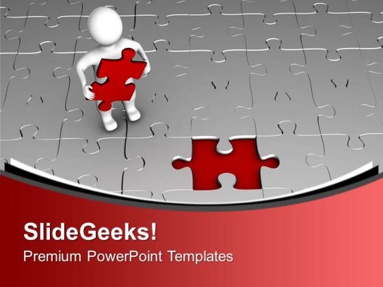 3d Man With Red Puzzle PowerPoint Templates Ppt Backgrounds For Slides 0413 3d Man With Red Puzzle PowerPoint Templates Ppt Backgrounds For Slides 0413
