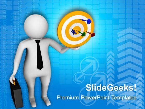 3d Man With Target Darts PowerPoint Templates Ppt Backgrounds For Slides 0813 3d Man With Target Darts PowerPoint Templates Ppt Backgrounds For Slides 0813
