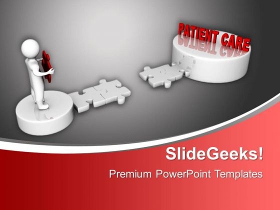 3d Men And Puzzle With Word Patient Care Medical PowerPoint Templates Ppt Background For Slides 1112