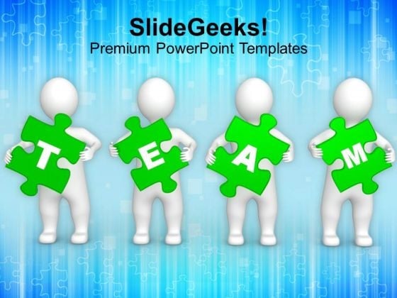 3d Men Holding Green Puzzle Pieces Of Word Team PowerPoint Templates Ppt Backgrounds For Slides 1212 3d Men Holding Green Puzzle Pieces Of Word Team PowerPoint Templates Ppt Backgrounds For Slides 1212