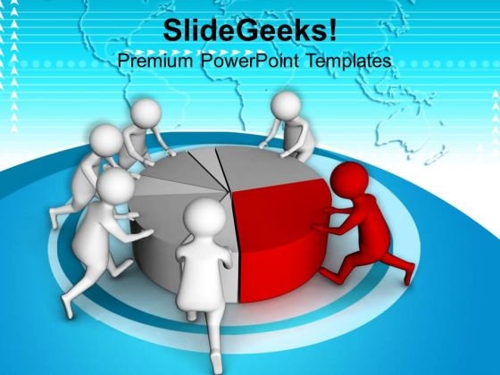 3d Men Pushing Pie Chart Teamwork PowerPoint Templates Ppt Backgrounds For Slides 0813 3d Men Pushing Pie Chart Teamwork PowerPoint Templates Ppt Backgrounds For Slides 0813