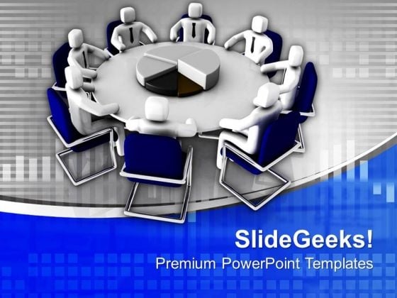 3d People In Meeting With Pie Chart PowerPoint Templates Ppt Backgrounds For Slides 0713 3d People In Meeting With Pie Chart PowerPoint Templates Ppt Backgrounds For Slides 0713
