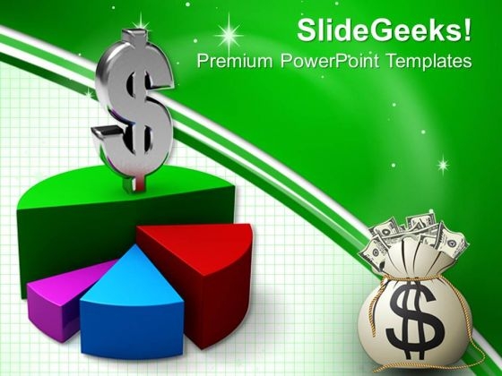 3d Pie Chart Graph And Dollar PowerPoint Templates And PowerPoint Themes 0912