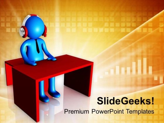 3d Render Of Call Center Executive PowerPoint Templates Ppt Backgrounds For Slides 0713