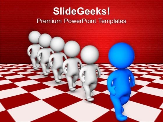 3d Team Walking With Leader PowerPoint Templates Ppt Backgrounds For Slides 0713 3d Team Walking With Leader PowerPoint Templates Ppt Backgrounds For Slides 0713