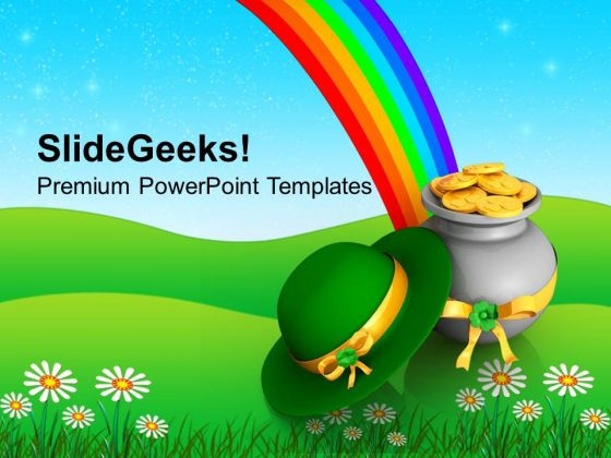 A Rounde Hat Rainbow And Money Pot PowerPoint Templates Ppt Backgrounds For Slides 0313 A Rounde Hat Rainbow And Money Pot PowerPoint Templates Ppt Backgrounds For Slides 0313