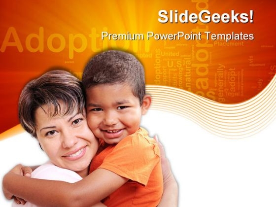 Adoptive Child Family PowerPoint Themes And PowerPoint Slides 0511