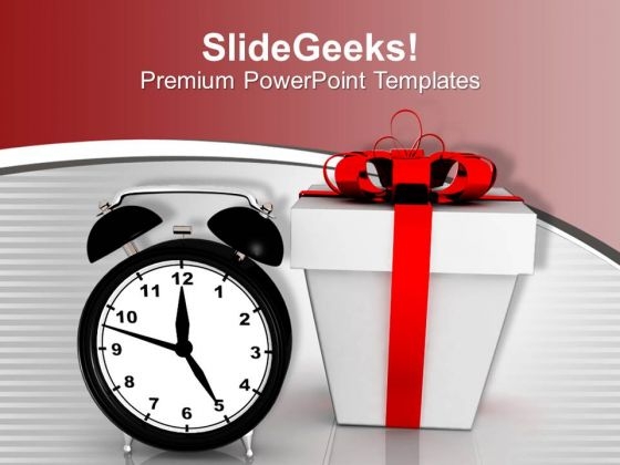 Alarm Clock With Gift New Year Festival PowerPoint Templates Ppt Backgrounds For Slides 0113 Alarm Clock With Gift New Year Festival PowerPoint Templates Ppt Backgrounds For Slides 0113