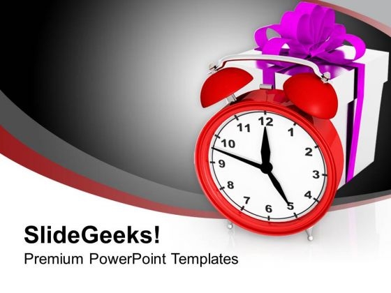 Alarm Clock With Gift Winter New Year PowerPoint Templates Ppt Backgrounds For Slides 1212 Alarm Clock With Gift Winter New Year PowerPoint Templates Ppt Backgrounds For Slides 1212