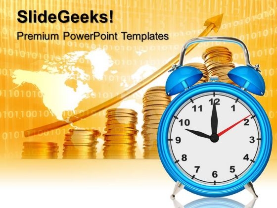 Alarm Clock With Money Finance PowerPoint Templates And PowerPoint Themes 0612