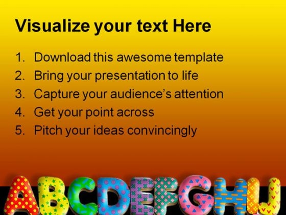 Alphabets01 Education PowerPoint Template 1010 analytical researched