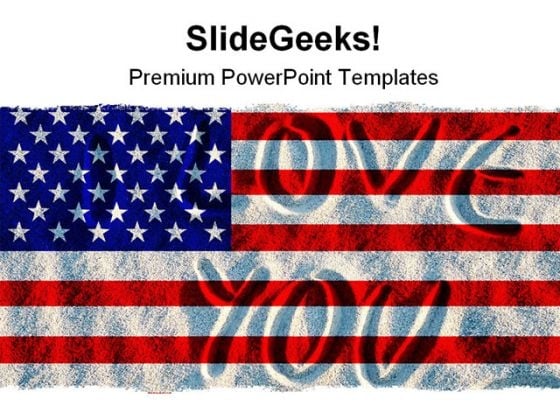 Ameri Flag Symbol PowerPoint Template 1110 Ameri Flag Symbol PowerPoint Template 1110