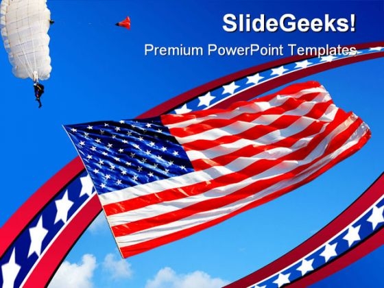 america flag holidays powerpoint template 1010 title