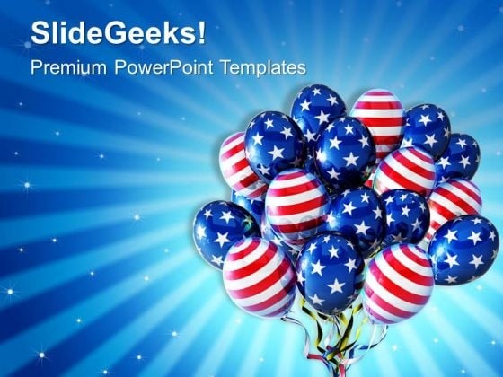american balloons for patriotism powerpoint templates ppt