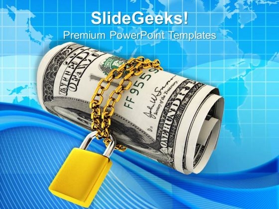 American Dollars Chained And Locked PowerPoint Templates Ppt Backgrounds For Slides 0213 American Dollars Chained And Locked PowerPoint Templates Ppt Backgrounds For Slides 0213