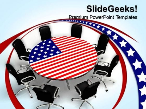 American Round Table Meeting Business PowerPoint Templates And PowerPoint Themes 0612
