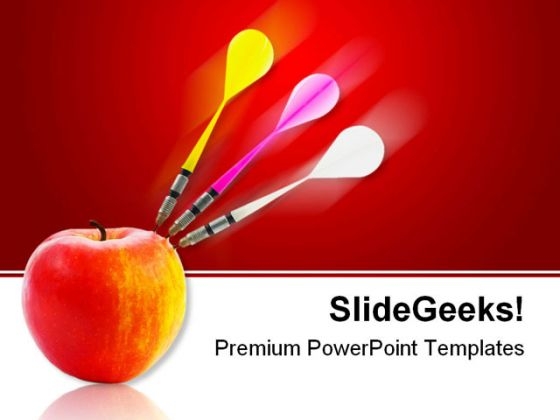Apple And Darts Target Business PowerPoint Themes And PowerPoint Slides 0511