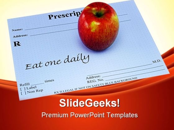 Apple On A Prescription Health PowerPoint Themes And PowerPoint Slides 0311 Apple On A Prescription Health PowerPoint Themes And PowerPoint Slides 0311