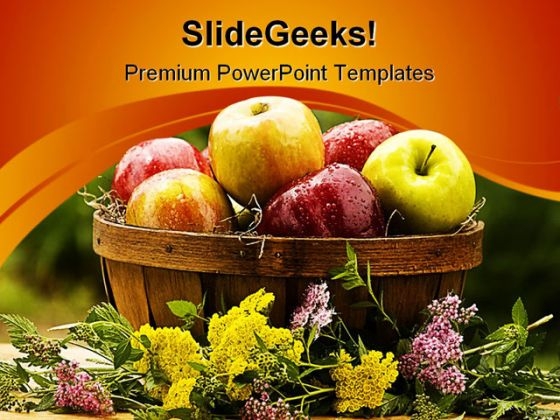 Apples Picnic Basket Food PowerPoint Templates And PowerPoint Backgrounds 0211