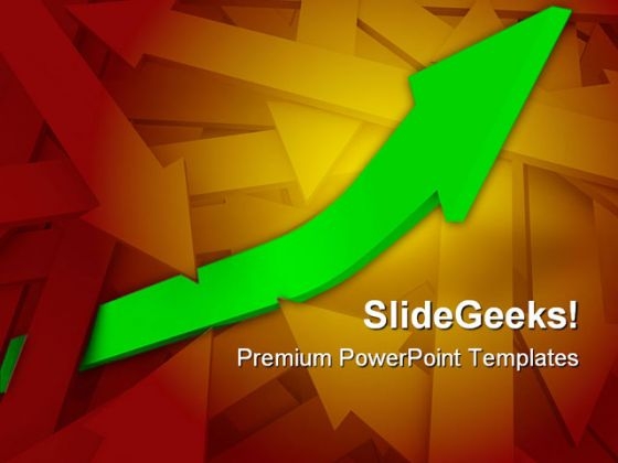 Arrow Rises Success PowerPoint Themes And PowerPoint Slides 0811