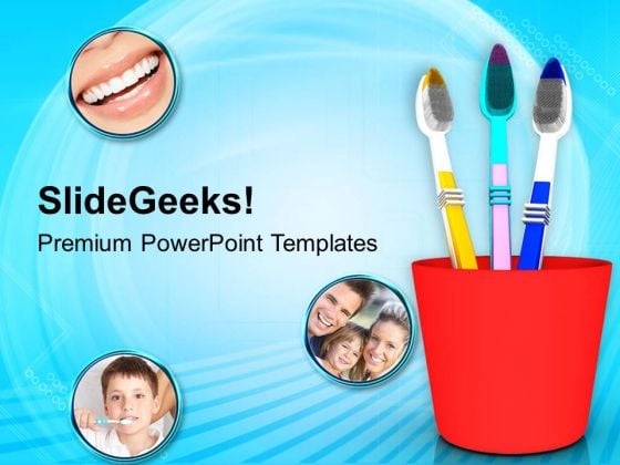 Assorted Tooth Brushes In Holder Dental PowerPoint Templates Ppt Backgrounds For Slides 0313 Assorted Tooth Brushes In Holder Dental PowerPoint Templates Ppt Backgrounds For Slides 0313
