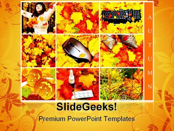 Autumn Collage Nature PowerPoint Template 1010 Autumn Collage Nature PowerPoint Template 1010