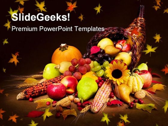 Autumn Cornucopia Nature PowerPoint Template 1010 Autumn Cornucopia Nature PowerPoint Template 1010
