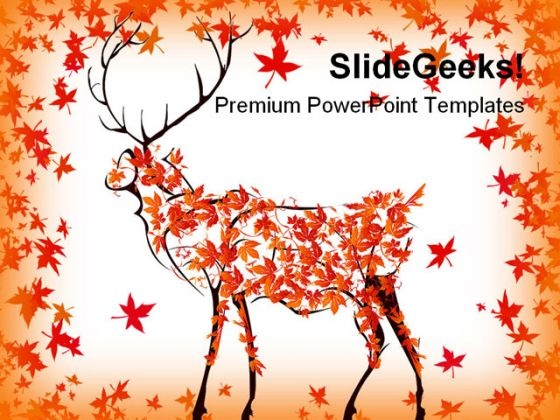 Autumn Deer Nature PowerPoint Backgrounds And Templates 0111 Autumn Deer Nature PowerPoint Backgrounds And Templates 0111