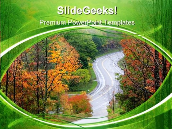 Autumn Drive Nature PowerPoint Templates And PowerPoint Backgrounds 0411 Autumn Drive Nature PowerPoint Templates And PowerPoint Backgrounds 0411
